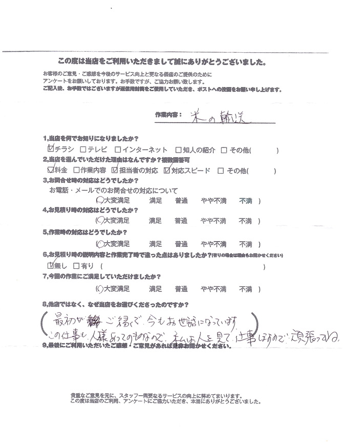 お客様の声 お客様の声